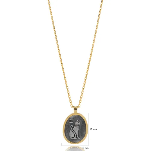 Sphynx Cat Design 925 Silver Charm Necklace Sphynx Cat Design 925 Silver Charm Necklace
