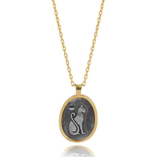 Turkish Sphynx Cat 925 Sterling Silver Necklace