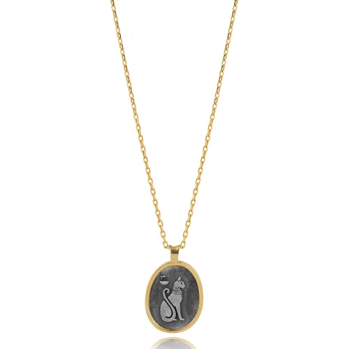 Sphynx Cat Design 925 Silver Charm Necklace