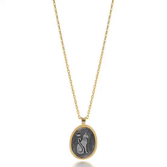 Turkish Sphynx Cat 925 Sterling Silver Necklace