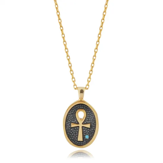 Ankh Symbol Design 925 Silver Charm Necklace Ankh Symbol Design 925 Silver Charm Necklace
