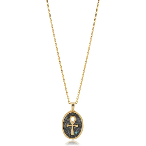 Ankh Symbol Design 925 Silver Charm Necklace