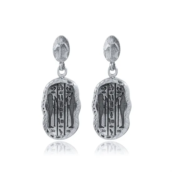 Anubis Symbol Cluster 925 Sterling Silver Earrings