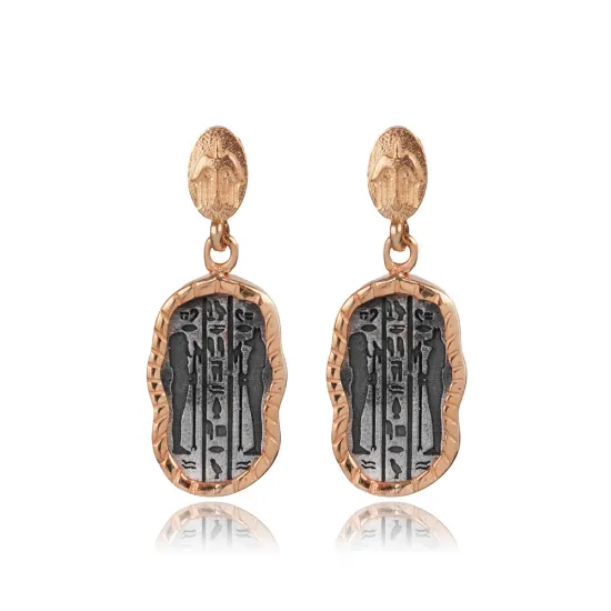 Anubis Symbol Cluster 925 Sterling Silver Earrings