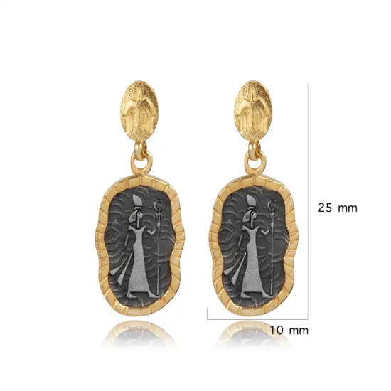 Cleopatra Design 925 Silver Cluster Earring Cleopatra Design 925 Silver Cluster Earring