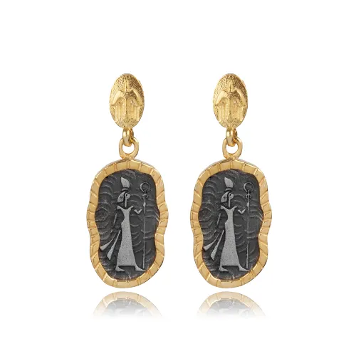 Cleopatra Cluster 925 Sterling Silver Earrings