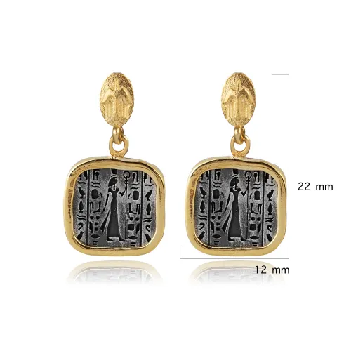 Nefertiti Cluster 925 Sterling Silver Earrings