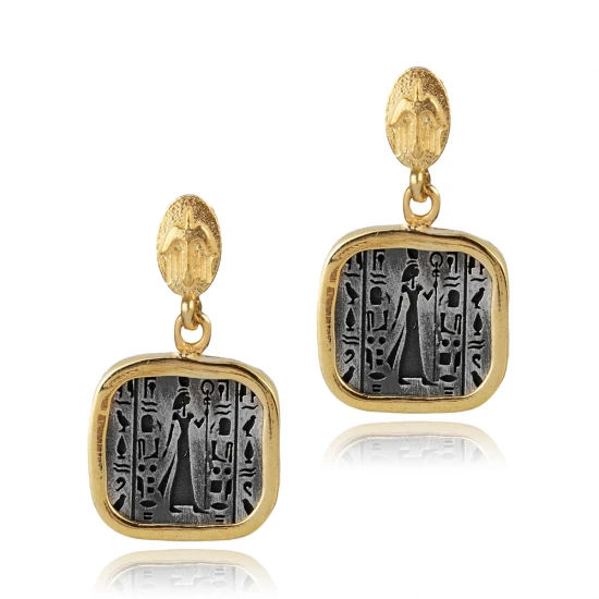 Nefertiti Cluster 925 Sterling Silver Earrings Nefertiti Cluster 925 Sterling Silver Earrings