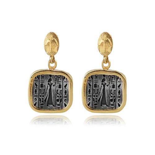 Nefertiti Cluster 925 Sterling Silver Earrings