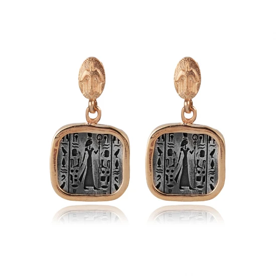 Nefertiti Cluster 925 Sterling Silver Earrings Nefertiti Cluster 925 Sterling Silver Earrings