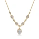 Oval And Drop CZ Shaker 925 Sterling Silver Necklace