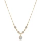 Oval And Drop CZ Shaker 925 Sterling Silver Necklace | 925 Sterling Silver Wholesale | Sade Silver Oval And Drop CZ Shaker 925 Sterling Silver Necklace - Sade 925 Silver Jewelry