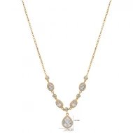 Pear And Oval CZ Shaker 925 Sterling Silver Necklace