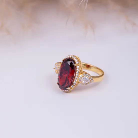 Garnet Oval Shape 925 Sterling Silver Ring Garnet Oval Shape 925 Sterling Silver Ring