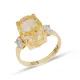 Citrine CZ Stone Oval Shape Ring Citrine CZ Stone Oval Shape Ring