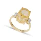 Citrine CZ Stone Oval Shape Ring Citrine CZ Stone Oval Shape Ring