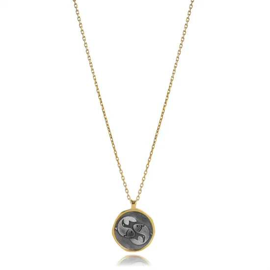 Ying Yang Desing Silver Turkish Necklace Ying Yang Desing Silver Turkish Necklace