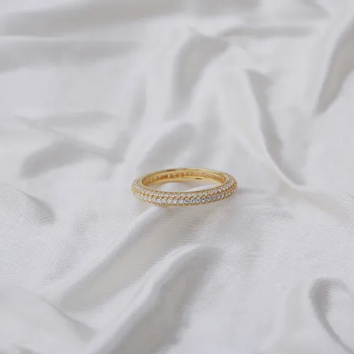 Pave CZ Band Ring in 925 Sterling Silver