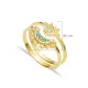 Moon and Sun Turquoise CZ Silver Cluster Ring Moon and Sun Turquoise CZ Silver Cluster Ring