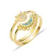 Moon and Sun Turquoise CZ Silver Cluster Ring Moon and Sun Turquoise CZ Silver Cluster Ring