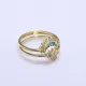 Moon and Sun Turquoise CZ Silver Cluster Ring Moon and Sun Turquoise CZ Silver Cluster Ring