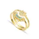 Moon and Sun Turquoise CZ Silver Cluster Ring Moon and Sun Turquoise CZ Silver Cluster Ring