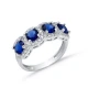 Sapphire CZ Five Round 925 Sterling Silver Ring