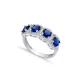 Sapphire CZ Five Round 925 Sterling Silver Ring