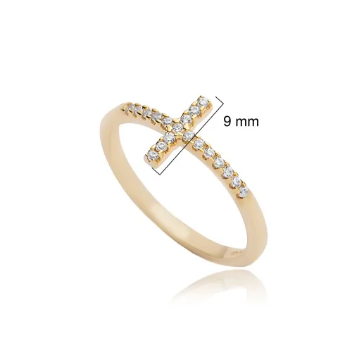 Cross CZ Cluster 925 Sterling Silver Ring