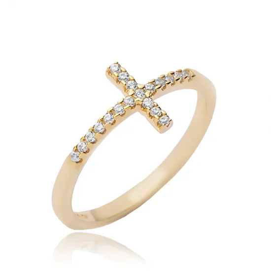 Cross CZ Cluster 925 Sterling Silver Ring