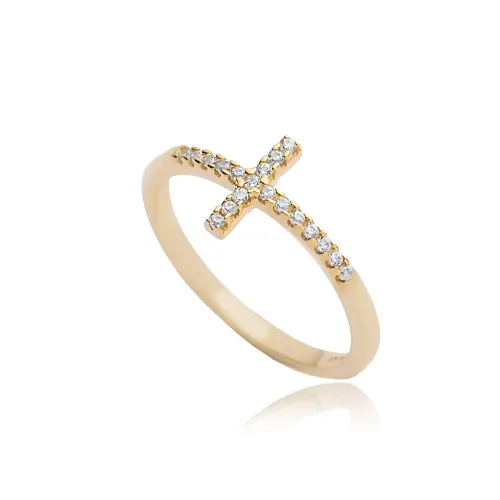 Cross CZ Cluster 925 Sterling Silver Ring