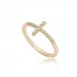 Cross CZ Cluster 925 Sterling Silver Ring
