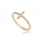 Cross CZ Cluster 925 Sterling Silver Ring