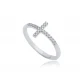 Cross CZ Cluster 925 Sterling Silver Ring