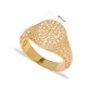 Shiny CZ Round Style Knuckle Joint Sterling Silver Ring