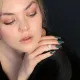 Shiny CZ Round Style Knuckle Joint Sterling Silver Ring