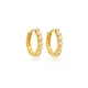 Fine 14mm CZ Detailed 925 Sterling Silver Earrings Fine 14mm CZ Detailed 925 Sterling Silver Earrings
