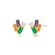 Tiny Mix Baguette 925 Sterling Silver Earrings