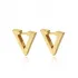 Minimalist Plain Triangle Shape Silver Hoop Earrings