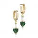 Emerald CZ Heart Turkish Handmade 925 Silver Dangle Earrings Emerald CZ Heart Turkish Handmade 925 Silver Dangle Earrings