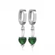 Emerald CZ Heart Turkish Handmade 925 Silver Dangle Earrings Emerald CZ Heart Turkish Handmade 925 Silver Dangle Earrings