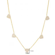 Heart CZ Shaker 925 Sterling Silver Necklace