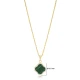 Clover Malachite With CZ 925 Sterling Silver Necklace | 925 Sterling Silver Wholesale | Sade Silver Clover Malachite With CZ 925 Sterling Silver Necklace - Sade 925 Silver Jewelry
