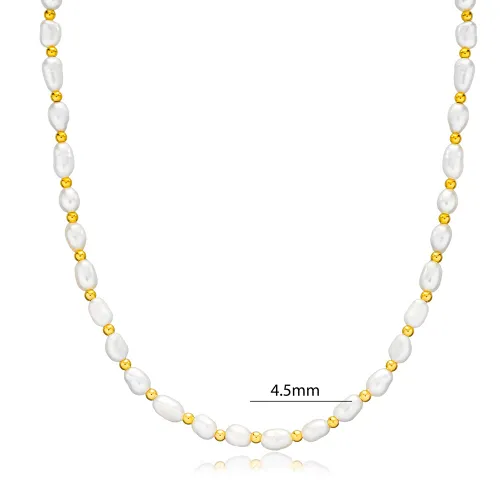 Popular Natural Pearl 925 Sterling Silver Necklace