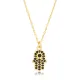 Black CZ Stone Hamsa Charm Silver Necklace Black CZ Stone Hamsa Charm Silver Necklace