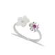 Tiny CZ Flower Adjustable 925 Sterling Silver Ring