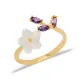 Amethyst Flower Adjustable Women Sterling Silver Ring Amethyst Flower Adjustable Women Sterling Silver Ring
