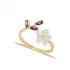 Amethyst Flower Adjustable Women Sterling Silver Ring