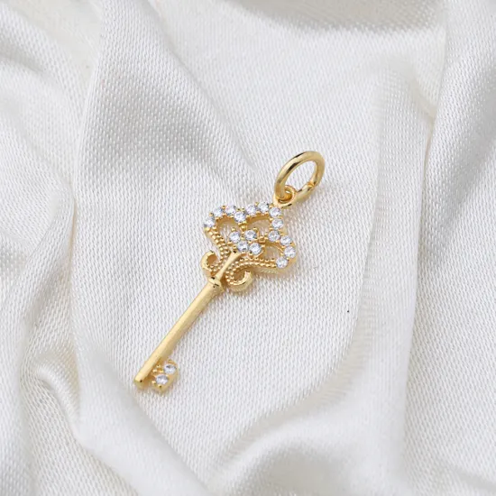 Turkish Key Dangle 925 Sterling Silver Necklace - Sade 925 Silver Jewelry