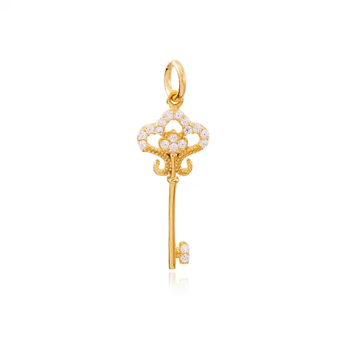 Turkish Key Dangle 925 Sterling Silver Necklace